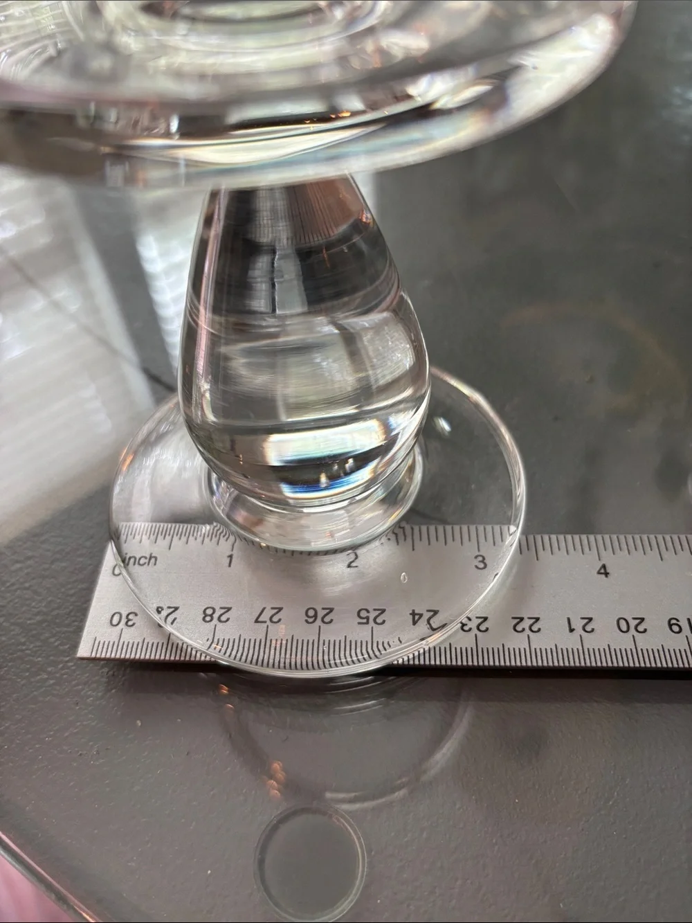 Krosno- made in Poland heavy Clear Glass Candle Holders - Set of 2 Pillar candle